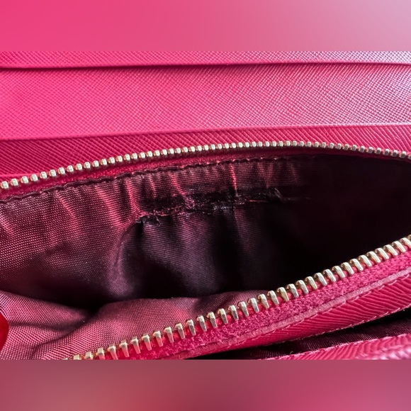 *EUC* AUTHENTIC Prada Raspberry Saffiano Leather Continental Long Wallet - Picture 7 of 11
